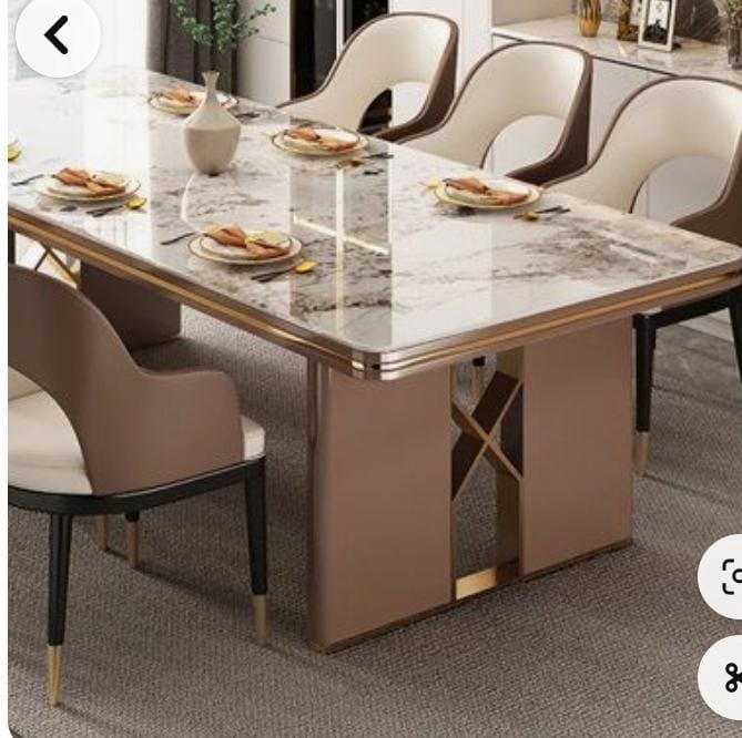 Aurora Luxe Marble Dining Table – Rose Gold Pedestal with Glam Finish Aurora Luxe Marble Dining Table – Rose Gold Pedestal with Glam Finish