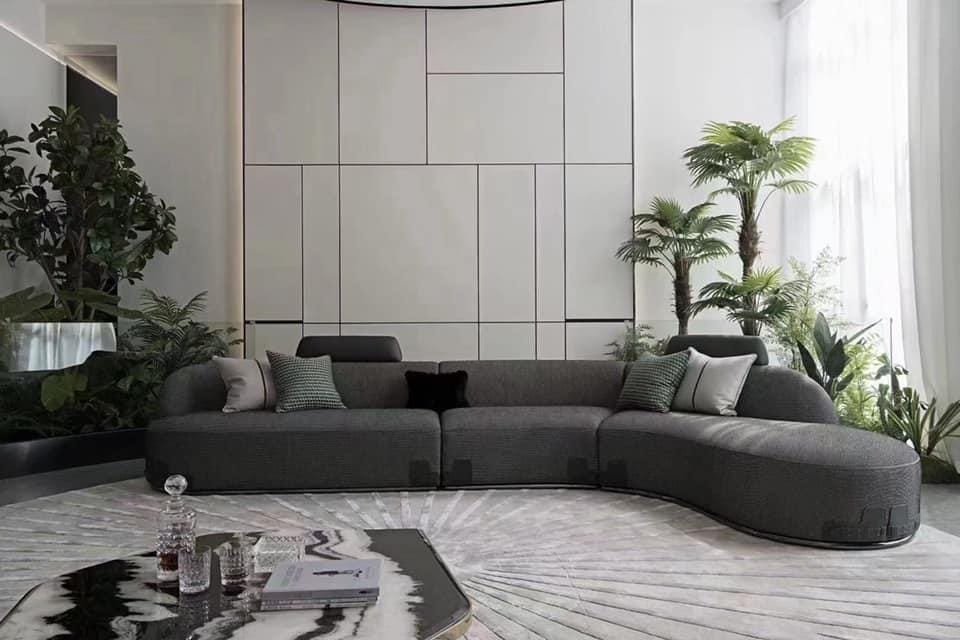 Verdé Curve Charcoal Sectional Sofa – Botanical Luxe Seating Verdé Curve Charcoal Sectional Sofa – Botanical Luxe Seating