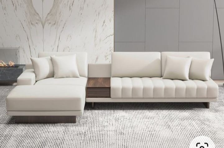 Cortado Luxe Cream Sectional Sofa with Walnut Console – Minimalist Luxury Seating Cortado Luxe Cream Sectional Sofa with Walnut Console – Minimalist Luxury Seating