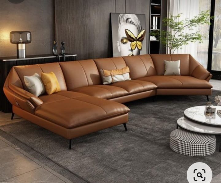 Sienna Curve Cognac Leatherette Sectional Sofa with Chaise – Modern Luxury Seating Sienna Curve Cognac Leatherette Sectional Sofa with Chaise – Modern Luxury Seating