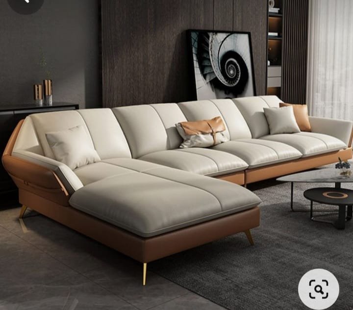 Cortado Luxe – Latte & Caramel Leatherette Sectional with Chaise | Modern Sofa Cortado Luxe – Latte & Caramel Leatherette Sectional with Chaise | Modern Sofa